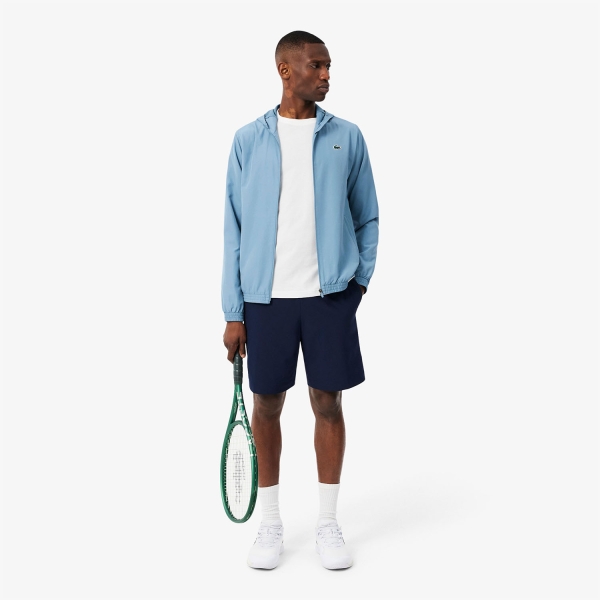 Lacoste Ultra Dry Back Print T-Shirt - Blanc/Bleu Clair