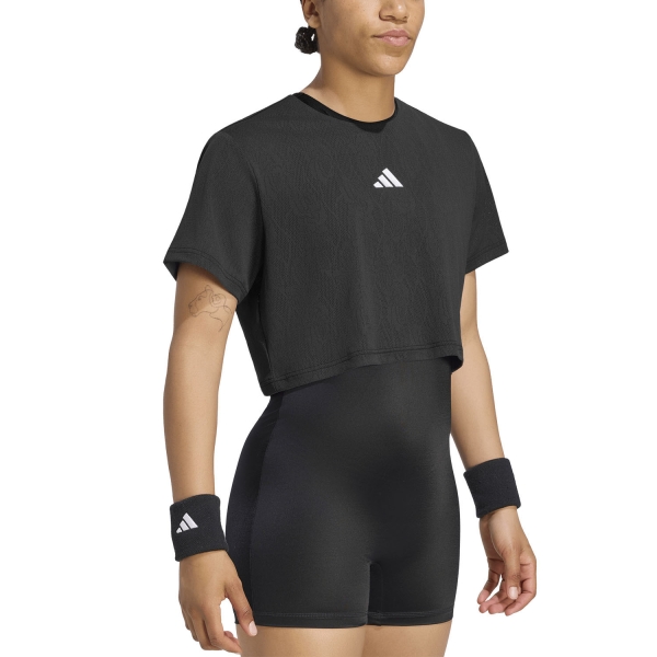 Women`s Tennis T-Shirts and Polos adidas CLIMACOOL Lace Pro TShirt  Black KW4420