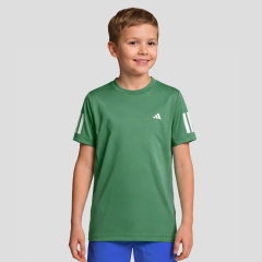 adidas Club 3 Stripes Logo Maglietta Bambino - Semi Court Green