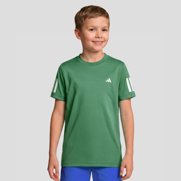 Polo y Camiseta de Tenis Niño adidas Club 3 Stripes Logo Camiseta Nino  Semi Court Green KQ7991