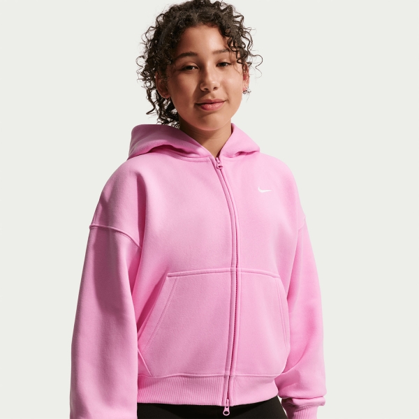 Nike Studio Fleece Hoodie Girl - Pink Rise/White