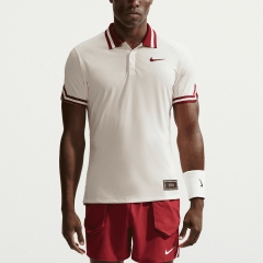 Nike Court Slam Jannik Polo - Pale Ivory/Team Red