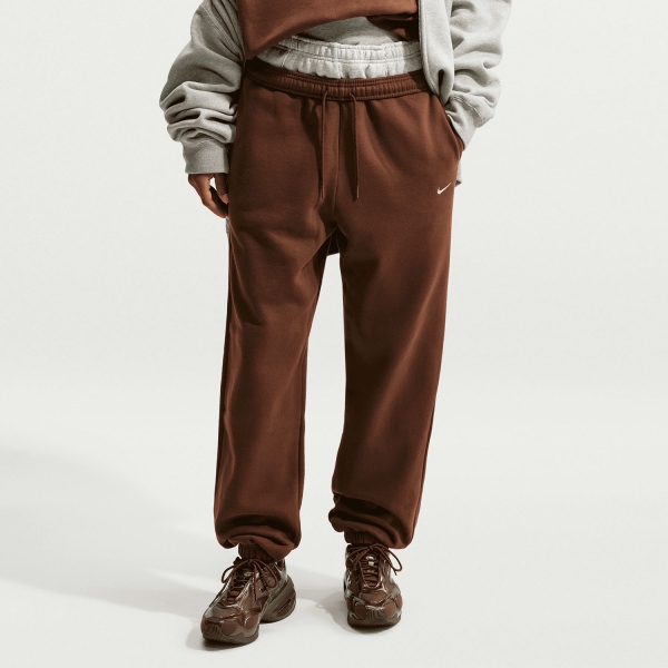 Pantalones y Tights de Tenis Mujer Nike Studio Fleece Pantalones Cacao Wow/Sail IM8074259