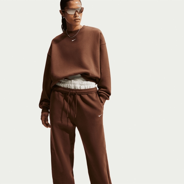 Nike Studio Fleece Pantalones - Cacao Wow/Sail