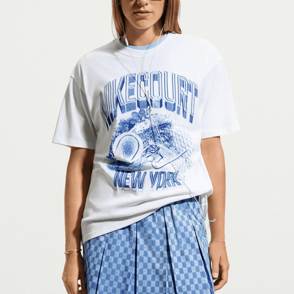 Magliette e Polo Tennis Donna Nike Court Slam Maglietta  White IO0930100