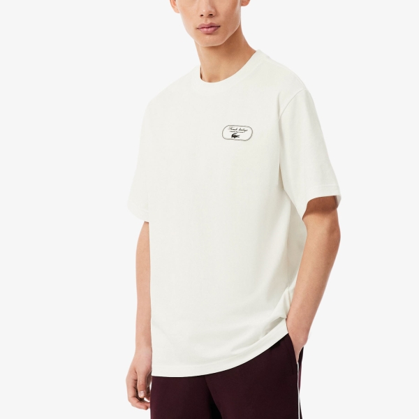 Men's Tennis Shirts Lacoste Heritage Graphic TShirt  Blanc TH672970V