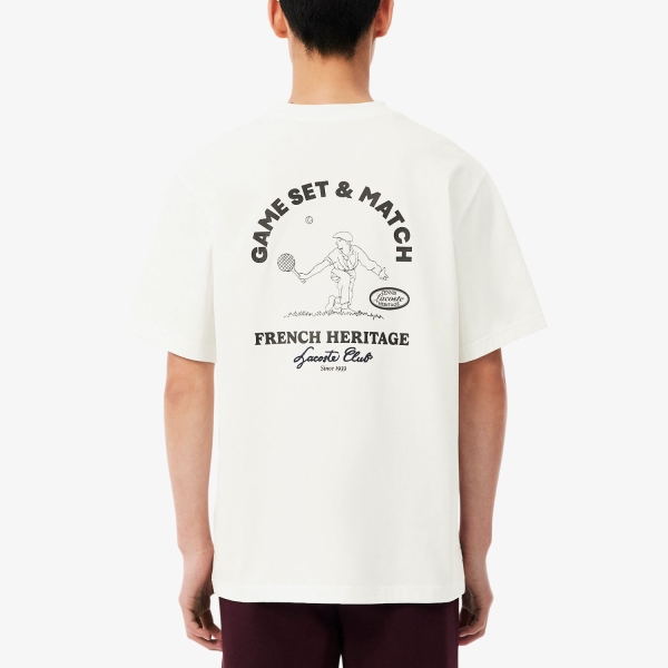 Lacoste Heritage Graphic T-Shirt - Blanc