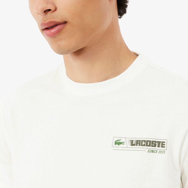 Lacoste Printed Graphic T-Shirt - Blanc/Vert