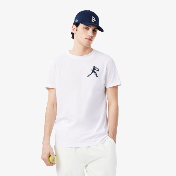 Camisetas de Tenis Hombre Lacoste X Novak Djokovic Set Blanc TH1044001