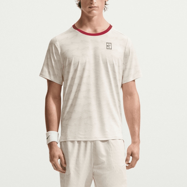 Men's Tennis Shirts Nike Court Advantage TShirt  Light Bone/Tough Red/Black IM6084072