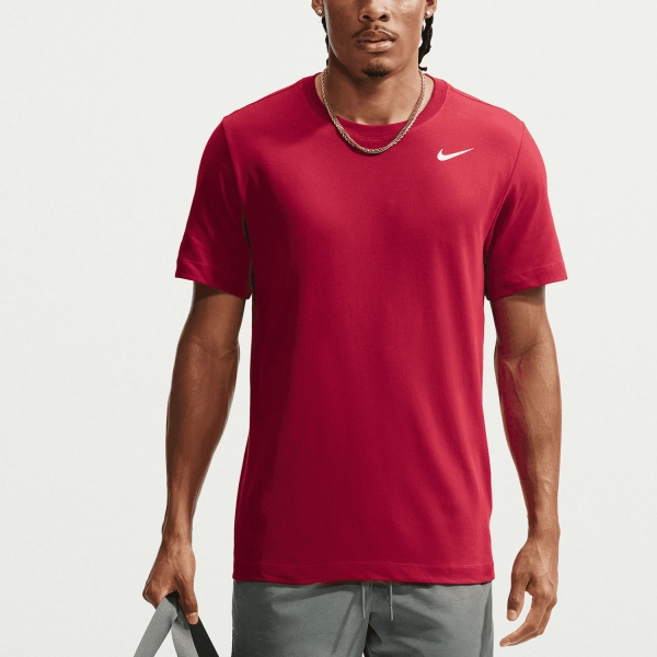 Camisetas de Tenis Hombre Nike DriFIT Court Camiseta  Tough Red/White AR6029608