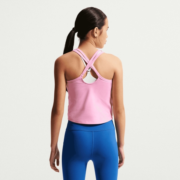 Nike One Fitted Top Niña - Pink Rise/White