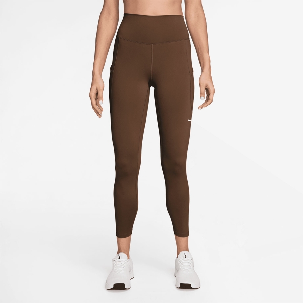 Pantalones y Tights de Tenis Mujer Nike One Logo 7/8 Tights Cacao Wow/White FN3241212