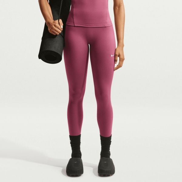 Pantalones y Tights de Tenis Mujer Nike One Logo 7/8 Tights Pink Smoke/White IO0579654