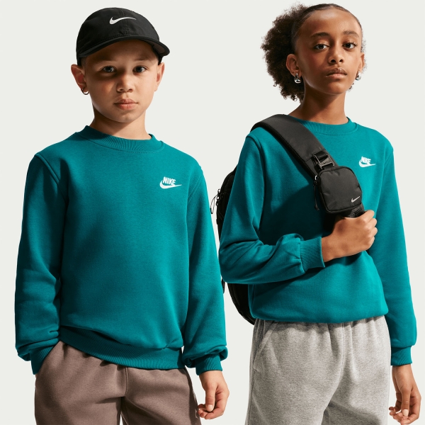 Tute e Felpe Bambino Nike Sportswear Club Felpa Bambini  Bright Spruce/White FD3006372