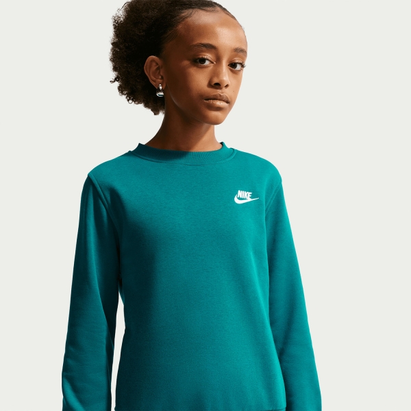 Nike Sportswear Club Felpa Bambini - Bright Spruce/White