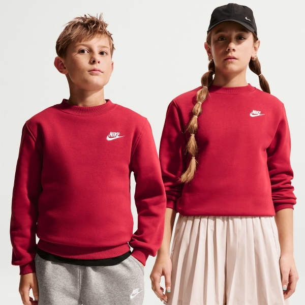 Tute e Felpe Bambino Nike Sportswear Club Felpa Bambini  Tough Red/White FD3006608