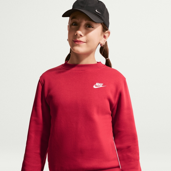Nike Sportswear Club Felpa Bambini - Tough Red/White