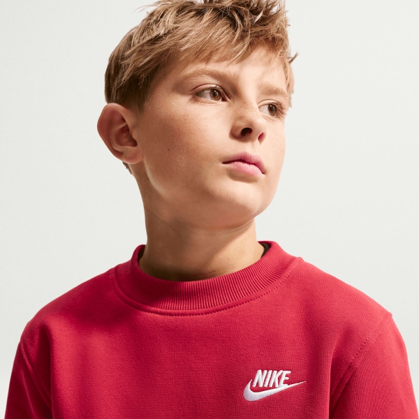 Nike Sportswear Club Felpa Bambini - Tough Red/White