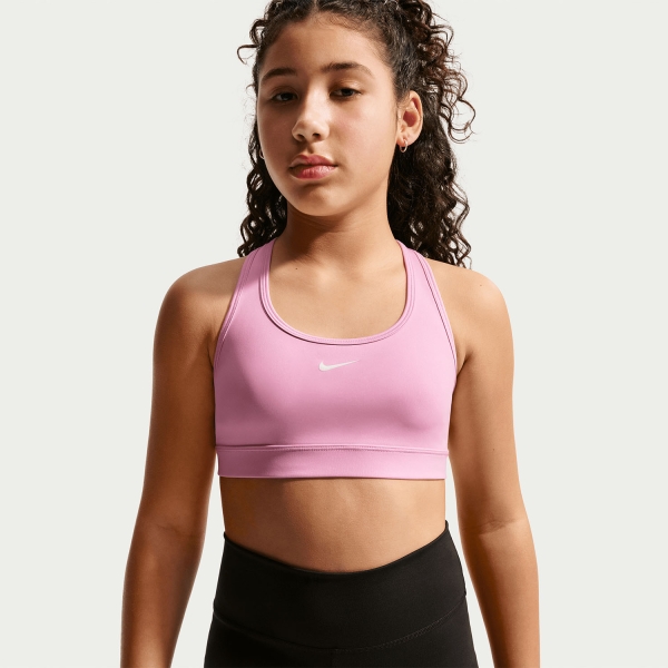 Tennis Girls' Underwear Nike Swoosh Logo Sports Bra Girl  Pink Rise/White FJ7161621