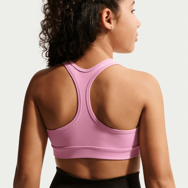 Nike Swoosh Logo Sports Bra Girl - Pink Rise/White