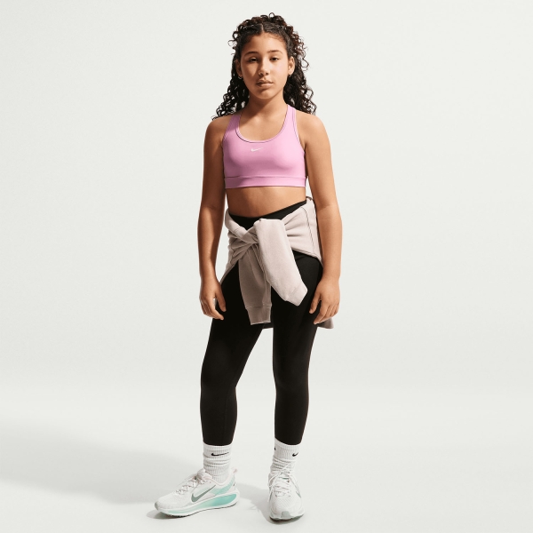 Nike Swoosh Logo Sports Bra Girl - Pink Rise/White