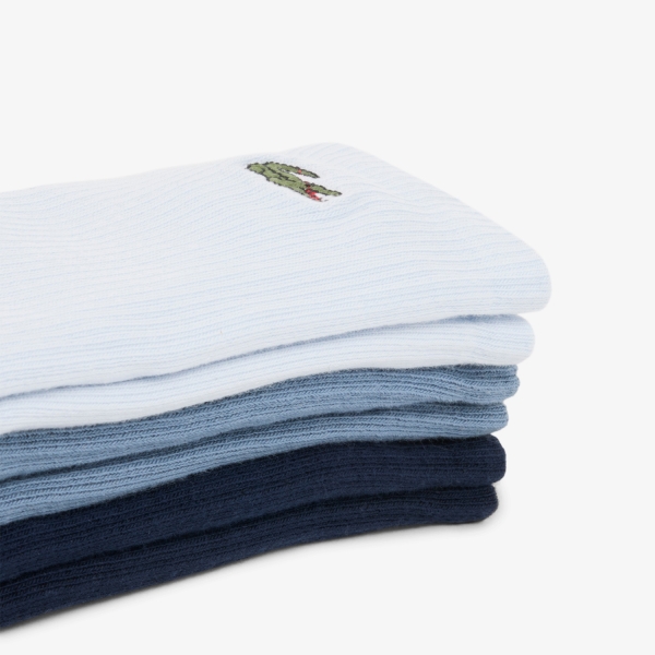 Lacoste Crew x 3 Socks - Bleu Clair/Gris Fonce/Bleu Marine