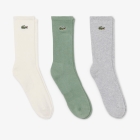 Lacoste Crew x 3 Socks - Crème/Vert/Gris Chine