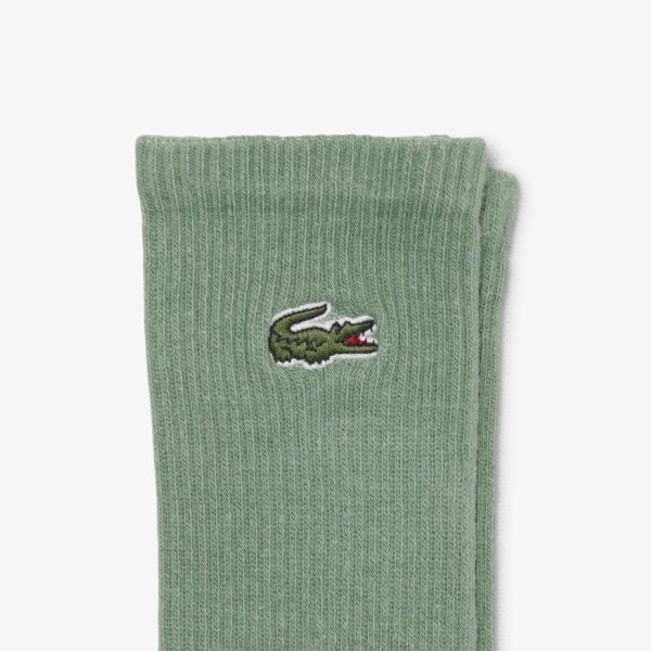 Lacoste Crew x 3 Socks - Crème/Vert/Gris Chine