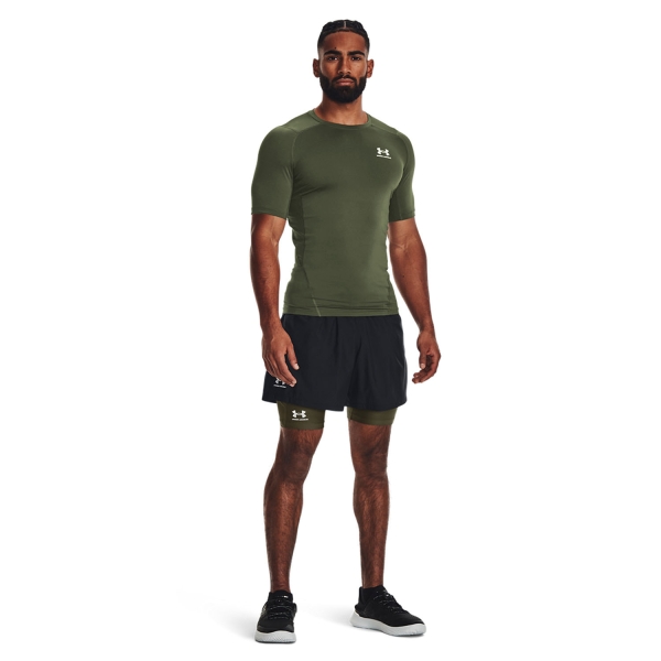 Under Armour HeatGear Compression Camiseta - Marine Od Green/White
