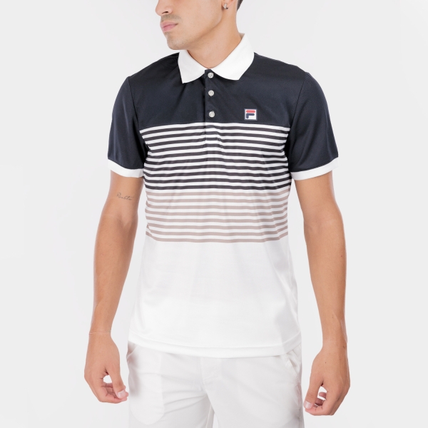 Men's Tennis Polo Fila BB Monte Carlo Polo  Ecru/Black/Taupe Gray Comb FBM2612302098