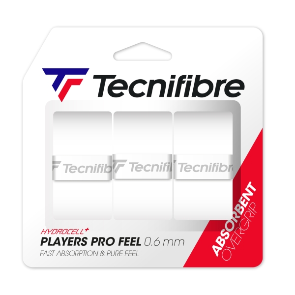 Overgrip Tecnifibre Players Pro Feel Overgrip x 3  White 52PLAPROWH