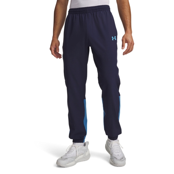 Men's Tennis Pants and Tights Under Armour Tech Utility Woven Pants  Midnight Navy/Aegean Blue 60138020410