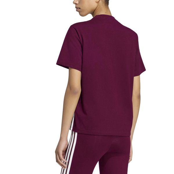 adidas Essentials Three Stripes T-Shirt - Maroon/White