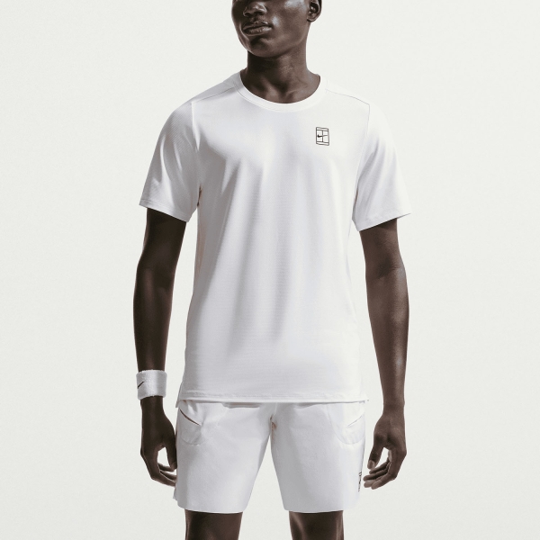 Camisetas de Tenis Hombre Nike Court Advantage DriFIT Camiseta  White/Black FZ6910100
