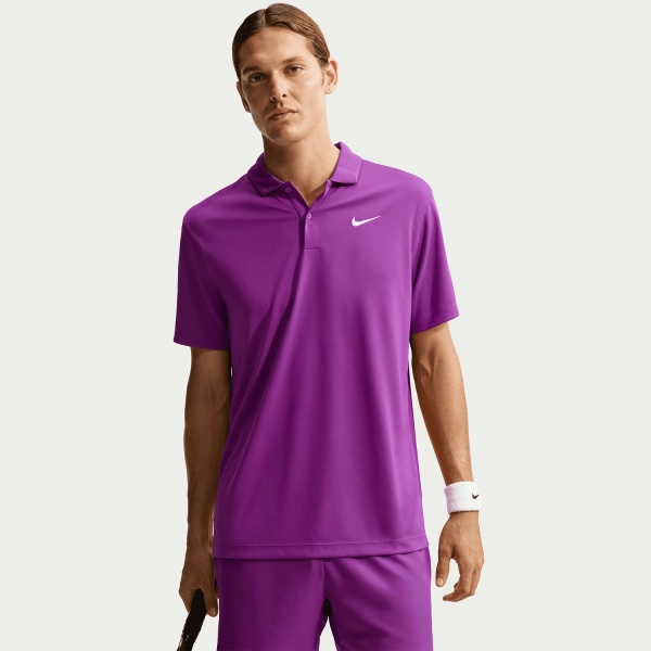 Nike Dri-FIT Solid Logo Polo - Bold Berry/White