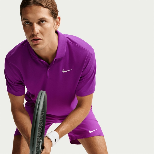 Nike Dri-FIT Solid Logo Polo - Bold Berry/White