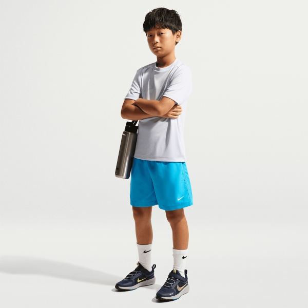 Nike Dri-FIT Icon 6in Shorts Niño - Light Current Blue/White