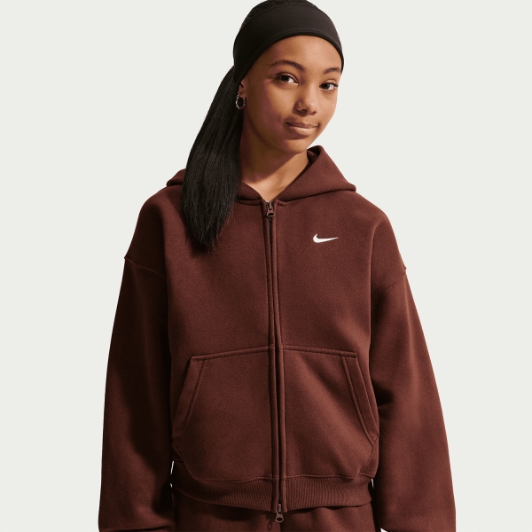 Nike Studio Fleece Hoodie Girl - Mystic Dates/White