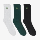 Lacoste Soft Crew x 3 Calze - Gris Chine/Vert/Noir