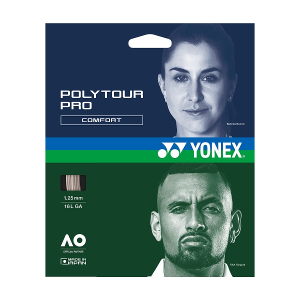 Monofilament String Yonex PolyTour Pro 1.25 Set 12m  Warm Gray CT12PTPRO125WG