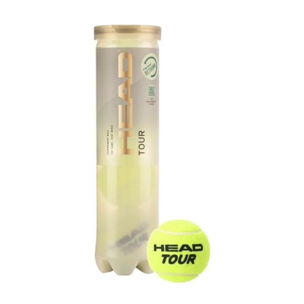 Pelotas Tenis Head HEAD Tour Tubo de 4 pelotas 570704