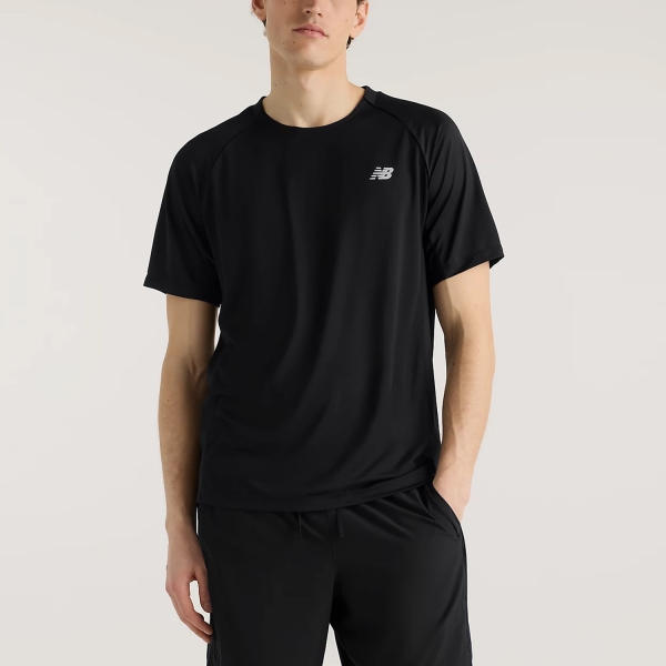 Men's Tennis Shirts New Balance Tournament TShirt  Black MT6116GMBK