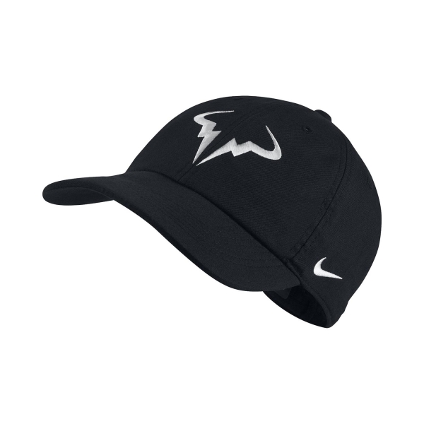 Tennis Hats and Visors Nike Court Rafa Aerobill H86 Cap  Black/White 850666010
