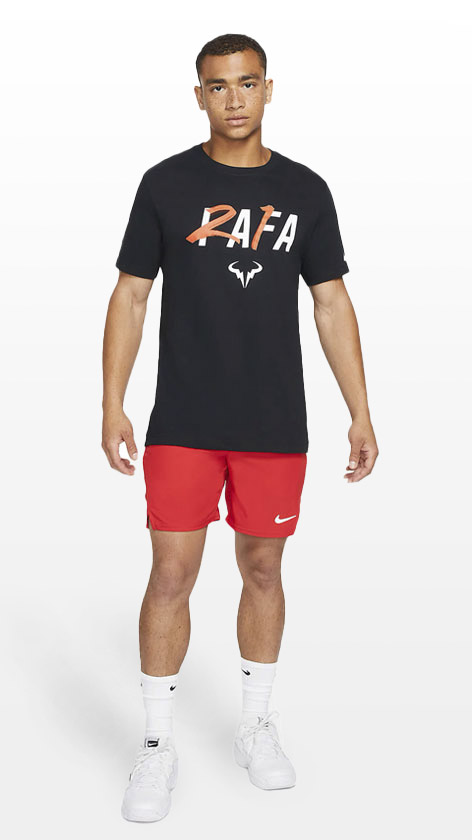 Nike Rafa Winner Maglietta da Tennis Uomo - Black